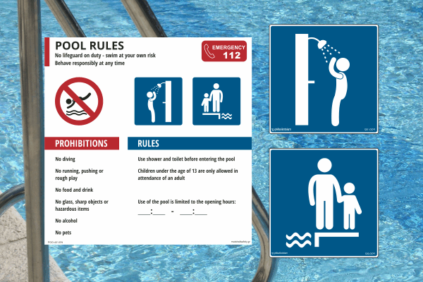Πινακίδες Πισίνας:  Pool Rules