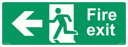 Πινακίδα Fire Exit - Έξοδος Κινδύνου