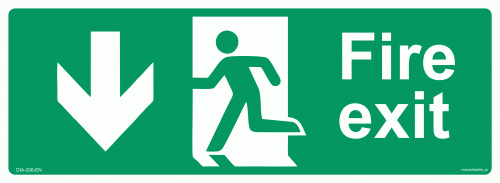 Πινακίδα Fire Exit - Έξοδος Κινδύνου