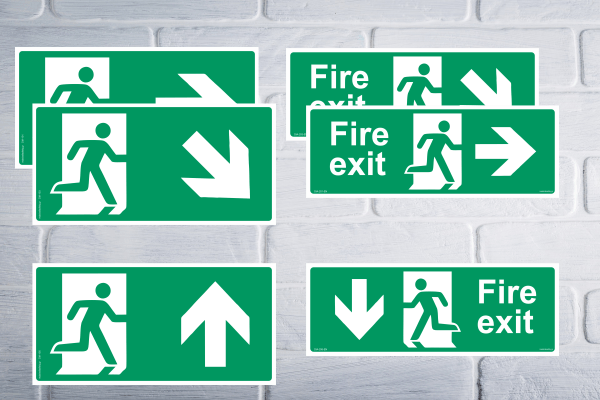 Πινακίδες:  Έξοδος Κινδύνου – Fire Exit