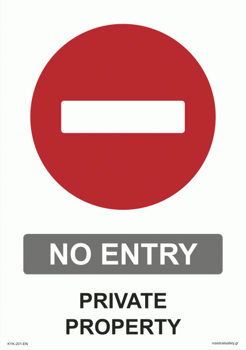 Πινακίδα - No Entry - Private Property