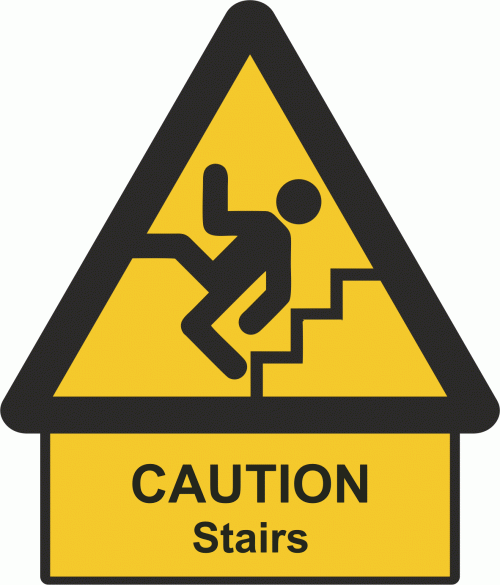 Κωδ. WAR-018-EN Falling Stairs Hazard